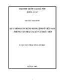 Luận văn Thạc sĩ Luật học: Quy trình xây dựng pháp lệnh ở Việt Nam - Những vấn đề lý luận và thực tiễn