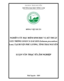 Luận văn Thạc sĩ Lâm nghiệp: Nghiên cứu đặc điểm sinh học và kỹ thuật gây trồng loài Cà gai leo (Solanum procumbens Lour) tại huyện Phú Lương, tỉnh Thái Nguyên