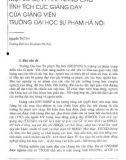 Báo cáo: Một số biện pháp nâng cao tính tích cực giảng dạy của giảng viên trường đại học Sư phạm