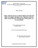 Luận văn Thạc sĩ Giáo dục học: Thực trạng quản lý hoạt động tổ chuyên môn của hiệu trưởng các trường trung học cơ sở huyện Vĩnh Hưng tỉnh Long An và giải pháp