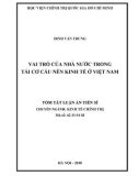 Tóm tắt Luận án tiến sĩ Kinh tế: Vai trò của nhà nước trong tái cơ cấu nền kinh tế ở Việt Nam