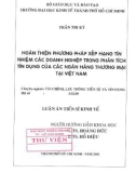 Luận văn: HOÀN THIỆN PHƯƠNG PHÁP XẾP HẠNG TÍN NHIỆM KHÁCH HÀNG DOANH NGHIỆP TẠI NGÂN HÀNG ĐẦU TƯ VÀ PHÁT TRIỂN VIỆT NAM