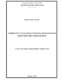 Luận văn Thạc sĩ hệ thống thông tin: Nghiên cứu và xây dựng ứng dụng giám sát hành trình trên điện thoại di động