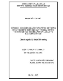 Luận văn Thạc sĩ Kỹ thuật: Đánh giá diễn biến chất lượng nước hệ thống sông Thái Bình trên địa bàn tỉnh Hải Dương và đề xuất các biện pháp quản lý bảo vệ tài nguyên nước