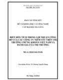 Tóm tắt báo cáo tổng kết đề tài khoa học và công nghệ cấp Đại học Đà Nẵng: Biến dồn tích trong lợi nhuận công bố của các công ty niêm yết trên thị trường chứng khoán Việt Nam và đánh giá thị trường