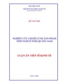 Luận án Tiến sĩ Kinh tế: Nghiên cứu chuỗi cung sản phẩm tôm nuôi ở tỉnh Quảng Nam