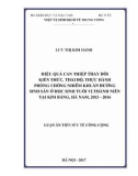 Luận án tiến sĩ Y tế công cộng: Hiệu quả can thiệp thay đổi kiến thức, thái độ, thực hành phòng chống nhiễm khuẩn đường sinh sản ở học sinh tuổi vị thành niên tại huyện Kim Bảng, Hà Nam, 2015 - 2016‖