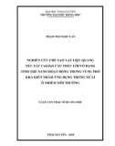 Luận văn Thạc sĩ Quang học: Nghiên cứu chế tạo vật liệu quang xúc tác CuS/ZnS cấu trúc lõi/vỏ dạng tinh thể nano hoạt động trong vùng phổ khả kiến nhằm ứng dụng trong xử lí ô nhiễm môi trường