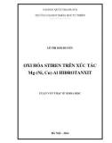 Luận văn Thạc sĩ Khoa học: Oxi hóa stiren trên xúc tác Mg-(Ni, Cu)-Al Hidrotanxit