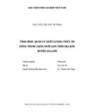 Đề tài: Tình hình quản lý chất lượng thức ăn dùng trong chăn nuôi lợn trên địa bàn huyện Gia Lâm