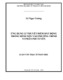 Luận văn Thạc sĩ Toán học: Ứng dụng lí thuyết điểm bất động trong hình nón vào phương trình vi phân phi tuyến