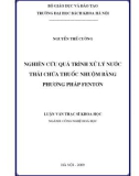 nghiên cứu quá trình xử lý nước thải chứa thuốc nhuộm bằng phương pháp fentơn