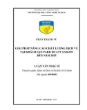 Luận văn Thạc sĩ Quản trị dịch vụ du lịch và lữ hành: Giải pháp nâng cao chất lượng dịch vụ tại khách sạn Park Hyatt Saigon đến năm 2025