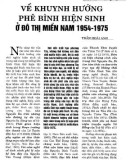 Báo cáo khoa học: Về khuynh hướng phê bình hiện sinh ở đô thị miền Nam 1954- 1975