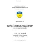 Luận văn Thạc sĩ Kĩ thuật môi trường: Nghiên cứu thiết lập mạng lưới quan trắc môi trường nước và không khí cho tỉnh Bình Phước