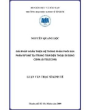 Luận văn Thạc sĩ Kinh tế: Giải pháp hoàn thiện hệ thống phân phối sản phẩm SFone tại Trung tâm Điện thoại di động CDMA (S-telecom)