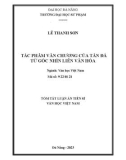 Tóm tắt Luận án Tiến sĩ Văn học Việt Nam: Tác phẩm văn chương của Tản Đà từ góc nhìn liên văn hóa