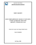 Tóm tắt Luận văn Thạc sĩ Kế toán: Hoàn thiện kiểm soát chi đầu tư xây dựng cơ bản tại Kho bạc Nhà nước Hiệp Đức, tỉnh Quảng Nam