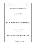 Tóm tắt Luận văn Thạc sĩ Quản lý công: Thực thi chính sách xây dựng nông thôn mới trên địa bàn huyện Buôn Đôn, tỉnh Đắk Lắk