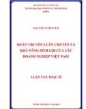 Luận văn Thạc sĩ Kinh tế: Quản trị vốn luân chuyển và khả năng sinh lợi của các doanh nghiệp Việt Nam