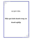 LUẬN VĂN: Hiệu quả kinh doanh trong các doanh nghiệp