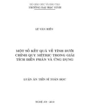 Luận án tiến sĩ Toán học: Một số kết quả về tính dưới chính quy mêtric trong giải tích biến phân và ứng dụng