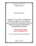 Luận văn Thạc sĩ Quản trị kinh doanh: Nghiên cứu các nhân tố ảnh hưởng đến giá cổ phiếu của các công ty trong ngành thực phẩm được niêm yết trên Sở Giao dịch chứng khoán thành phố Hồ Chí Minh