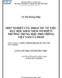 Luận văn Thạc sĩ Giáo dục học: Một nghiên cứu didactic về việc dạy học khái niệm tổ hợp ở trường trung học phổ thông Việt Nam và Pháp