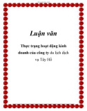 Luận văn: Thực trạng hoạt động kinh doanh của công ty du lịch dịch vụ Tây Hồ