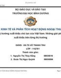 Đề tài: Các thị trường xuất khẩu chủ lực của Việt Nam. Những giải pháp đẩy mạnh xuất khẩu trên từng thị trường