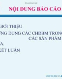 Đề tài ứng dụng chất hoạt động bề mặt trong các sản phẩm tẩy rửa