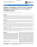 báo cáo khoa học: Retailers' knowledge of tobacco harm reduction following the introduction of a new brand of smokeless tobacco