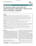 Báo cáo y học: Do electronic health records affect the patient-psychiatrist relationship? A before & after study of psychiatric outpatients