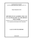 Luận án Tiến sĩ Xã hội học: Biến đổi cơ cấu lao động, việc làm của người dân khu vực thu hồi đất nông nghiệp (Nghiên cứu tại xã Ngọc Mỹ, huyện Quốc Oai, Hà Nội và xã Thiện Kế, huyện Bình Xuyên, Vĩnh Phúc)