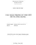 Tóm tắt luận văn thạc sĩ Khoa học: Các hàm trong lý thuyết số và ứng dụng