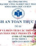 Đề tài Vệ sinh an toàn thực phẩm: Thu thập và phân tích các thông tin về vệ sinh an toàn thực phẩm của thế giới