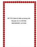 Luận văn đề tài : Quản lý nhân sự-lương trên hệ quản trị cơ sở dữ liệu MICROSOFT ACCESS