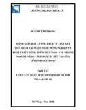 Tóm tắt luận văn Thạc sĩ Quản trị kinh doanh: Đánh giá chất lượng dịch vụ tiền gửi tiết kiệm tại Ngân hàng Nông nghiệp và Phát triển nông thôn Việt Nam - Chi nhánh nam Đà Nẵng – theo cách tiếp cận của mô hình Servperf