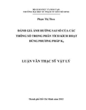 Luận văn Thạc sĩ Vật lý: Đánh giá ảnh hưởng sai số của các thông số trong phân tích kích hoạt dùng phương pháp K0