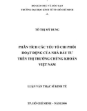 Luận văn thạc sỹ kinh tế: Phân tích các yếu tố chi phối hoạt động của nhà đầu tư trên thị trường chứng khoán Việt Nam