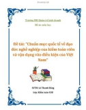 Đề tài: Chuẩn mực quốc tế về đạo đức nghề nghiệp của kiểm toán viên và vận dụng vào điều kiện của Việt Nam