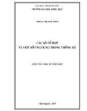 Luận văn Thạc sĩ Toán học: Các số tổ hợp và một số ứng dụng trong thống kê