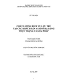 Tóm tắt Luận văn Thạc sĩ: Chất lượng dịch vụ lưu trú tại các khách sạn 4 sao ở Hạ Long thực trạng và giải pháp