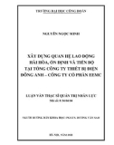 Luận văn Thạc sĩ Quản trị nhân lực: Xây dựng quan hệ lao động hài hòa, ổn định và tiến bộ tại Tổng công ty thiết bị điện Đông Anh – Công ty Cổ phần EEMC