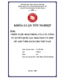 Khóa luận tốt nghiệp: Chiến lược hoạt động của các công ty xuyên quốc gia Nhật Bản và một số gợi ý đối sách cho Việt Nam