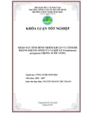 KHẢO SÁT TÌNH HÌNH NHIỄM KHUẨN VÀ TÍNH ĐỀ KHÁNG KHÁNG SINH CỦA VI KHUẨN Pseudomonas aeruginosa TRONG NƯỚC UỐNG