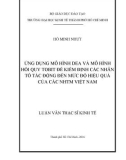 Luận văn Thạc sĩ Kinh tế: Ứng dụng mô hình DEA và mô hình Hồi quy Tobit để kiểm định các nhân tố tác động đến mức độ hiệu quả của các NHTM Việt Nam