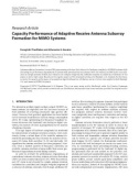 Báo cáo hóa học: Research Article Capacity Performance of Adaptive Receive Antenna Subarray Formation for MIMO Systems