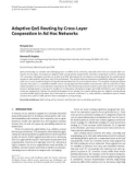 Báo cáo hóa học: Adaptive QoS Routing by Cross-Layer Cooperation in Ad Hoc Networks