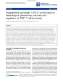 Báo cáo hóa học: Programmed cell death-1 (PD-1) at the heart of heterologous prime-boost vaccines and regulation of CD8+ T cell immunity